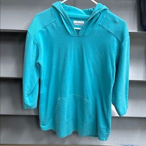 Columbia Aqua Pullover Hoodie 3/4 Sleeve Sz Medium